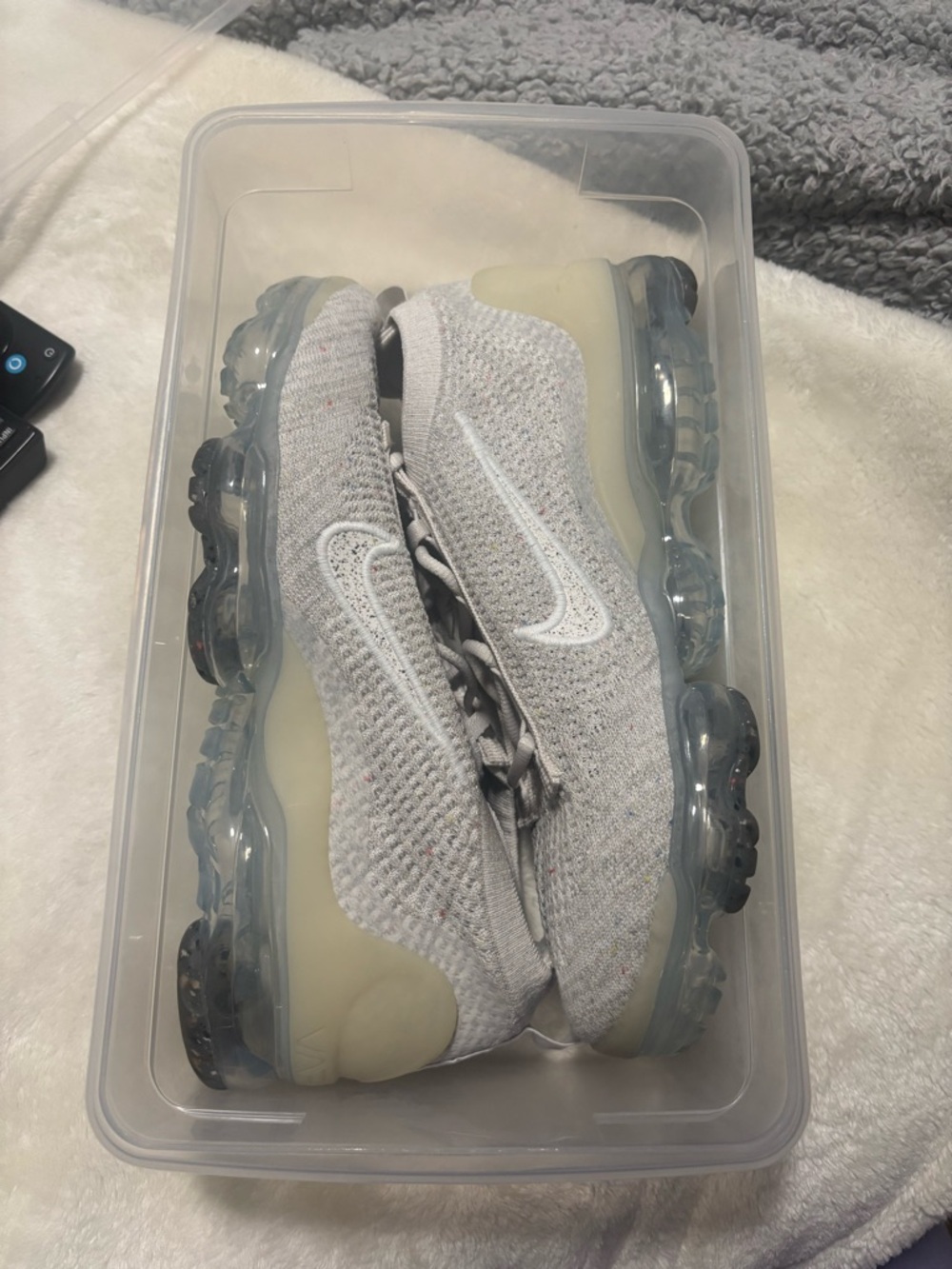 Nike Flyknit VaporMax 3 Sneakers - Light Grey/White